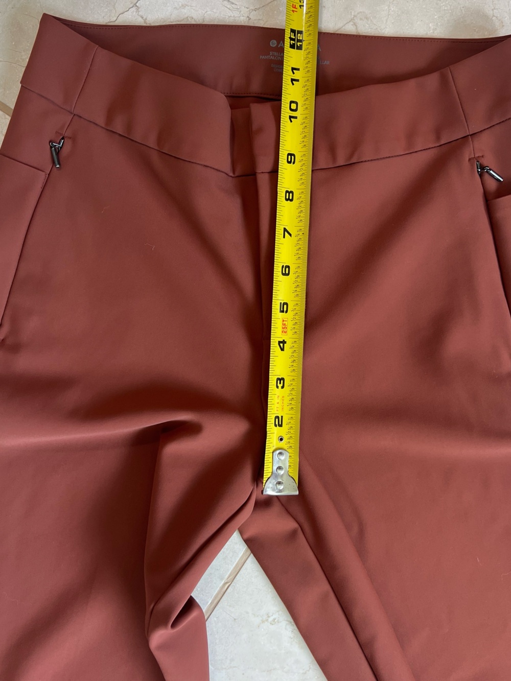 Athleta Stellar Office Travel Pants Sz 6 Rust Brown Athleisure Skinny Trouser - Picture 8 of 10